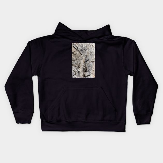 Tiny Squares Chissled Into Rock Formation Kids Hoodie by textural